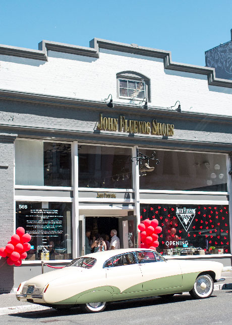 The front of the Fluevog Victoria store in Canada.