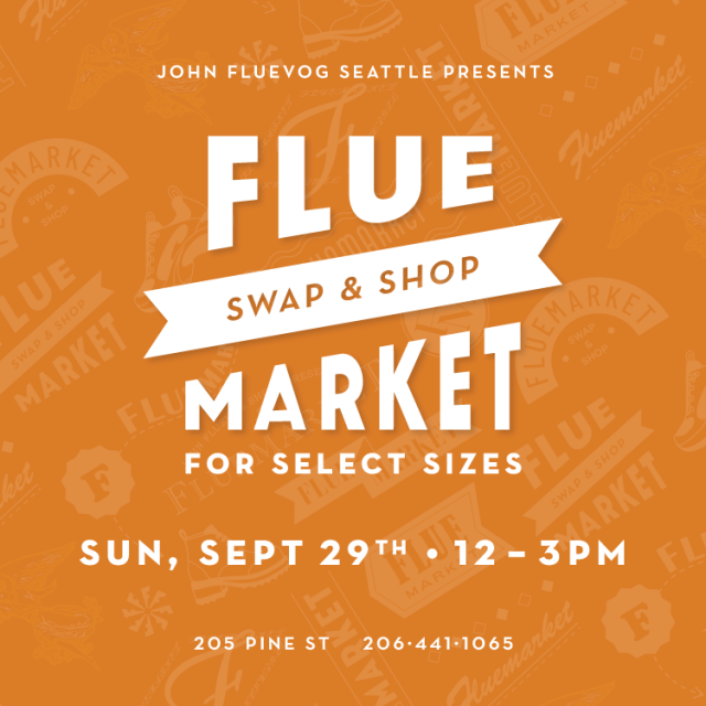 John Fluevog Seattle presents Fluemarket: Swap & Shop event on September 29th for sizes W8–W14 and all Men’s sizes.